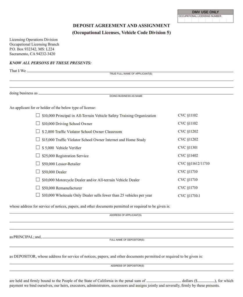 26 Free Simple Vehicle Deposit Agreement Templates Pdf Word American Templates 0678