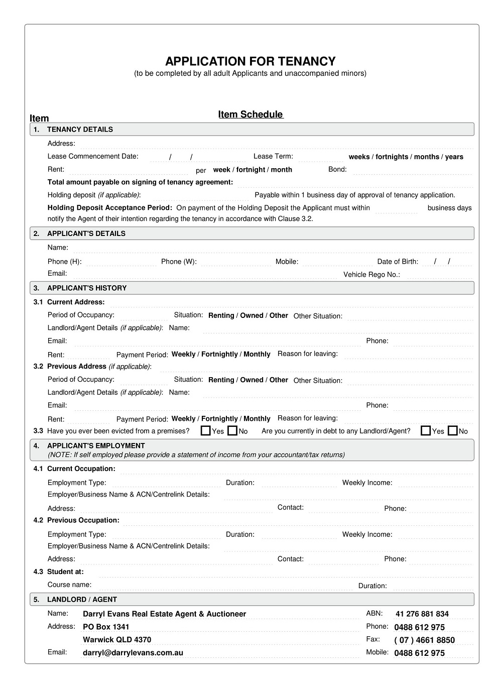 Vehicle Holding Deposit Form Template