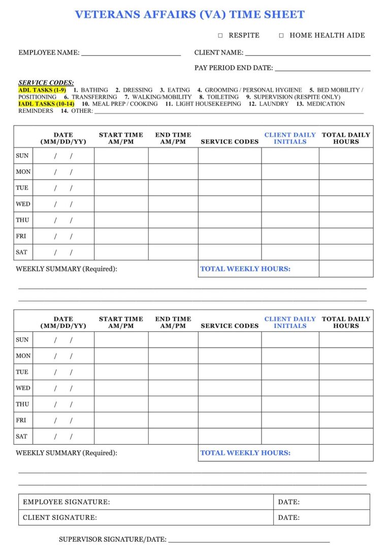 28+ Free Printable Home Health Aide Timesheet Templates - Simple PDF ...