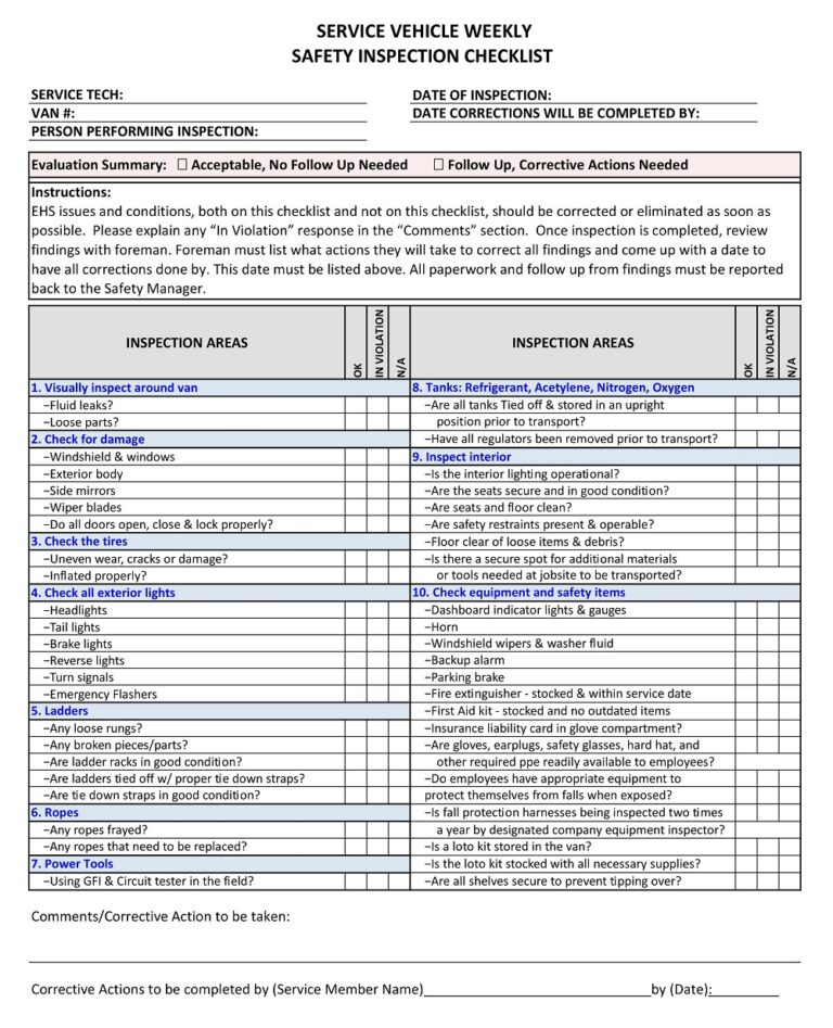 40+ Free Printable Auto Detail Checklist Templates - PDF, MS Word ...