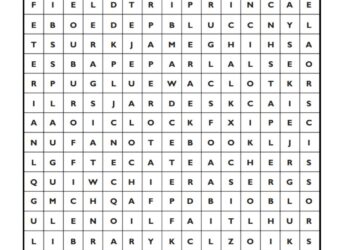 Hard Word Search Puzzle