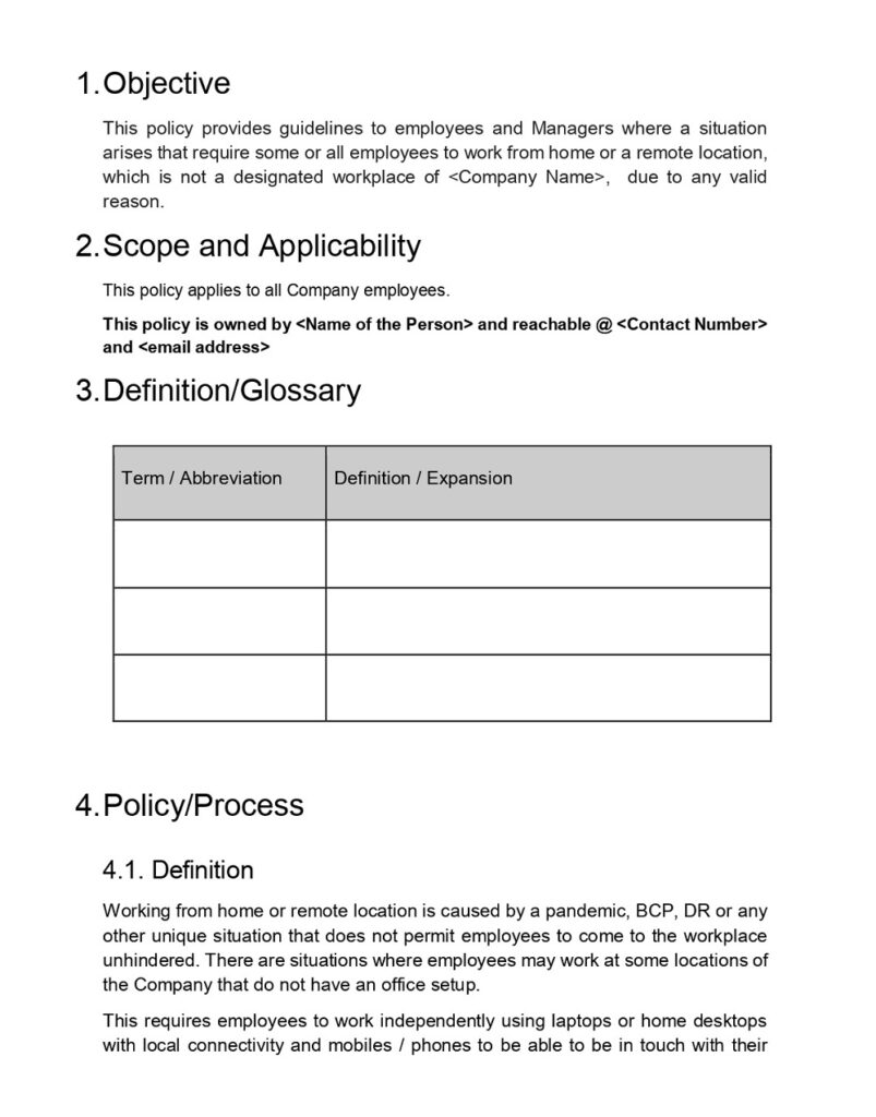 25+ Free Remote Working Policy Template & Sample (pdf) » American Templates