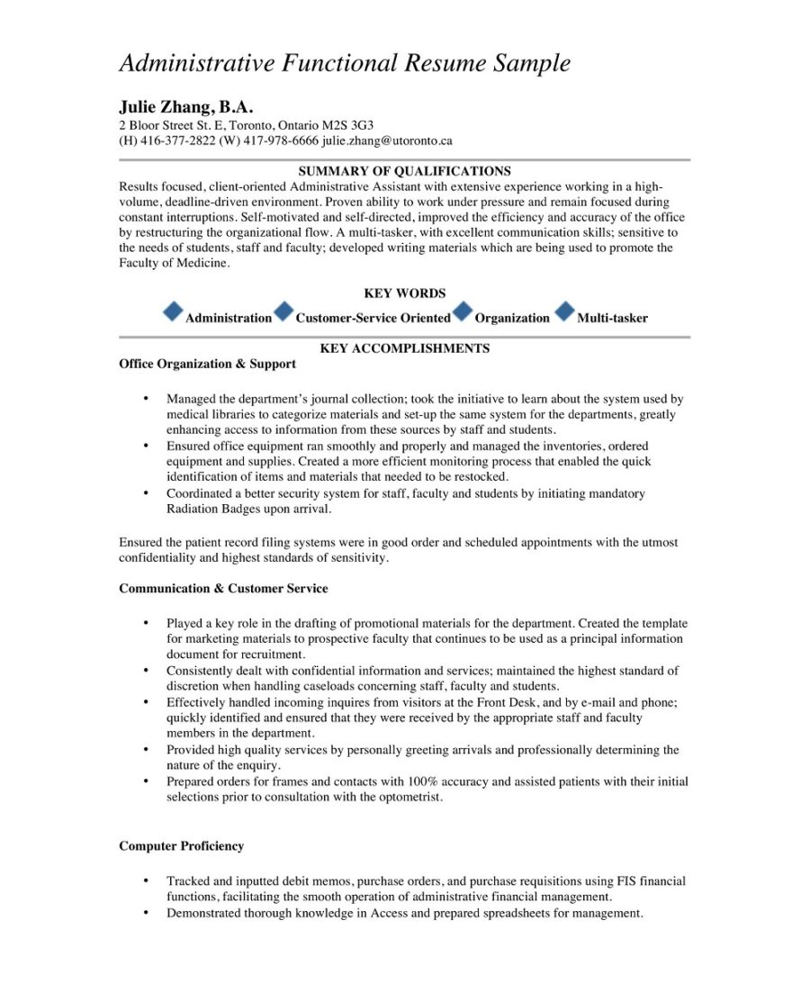 Administrative Experience Resume Template
