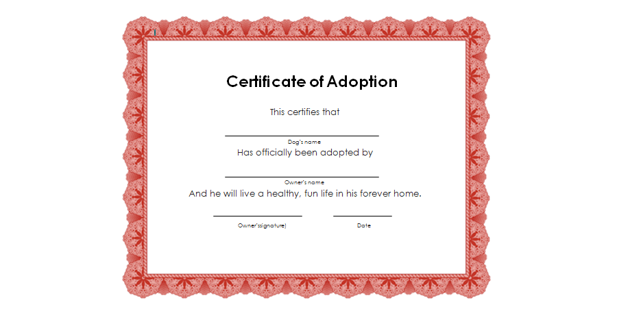 Adoption Certificate Template 01