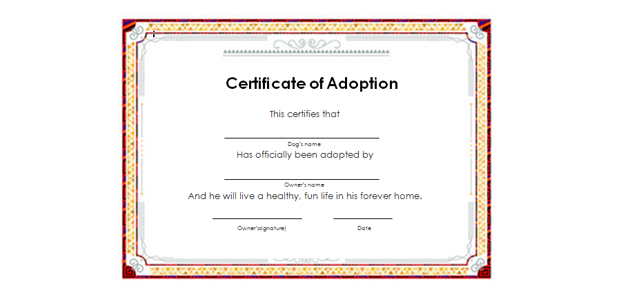 Adoption Certificate Template 02