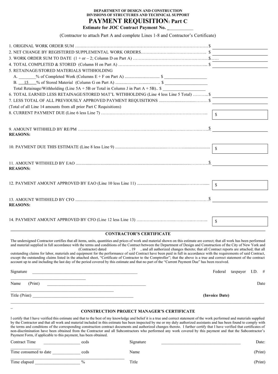 Basic Payment Requisition Form