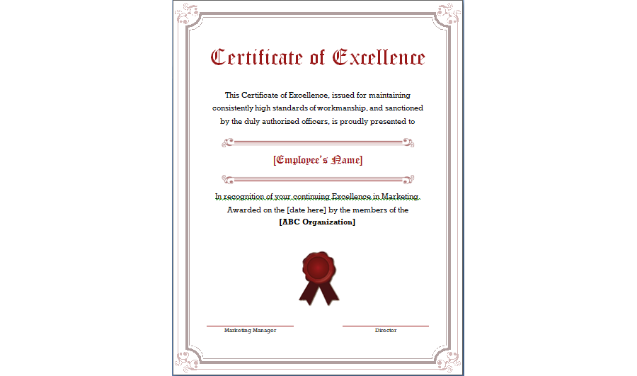 Certificate of Excellence 04