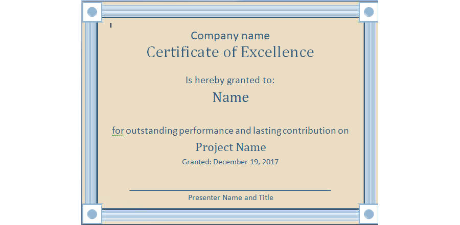 Certificate of Excellence 11