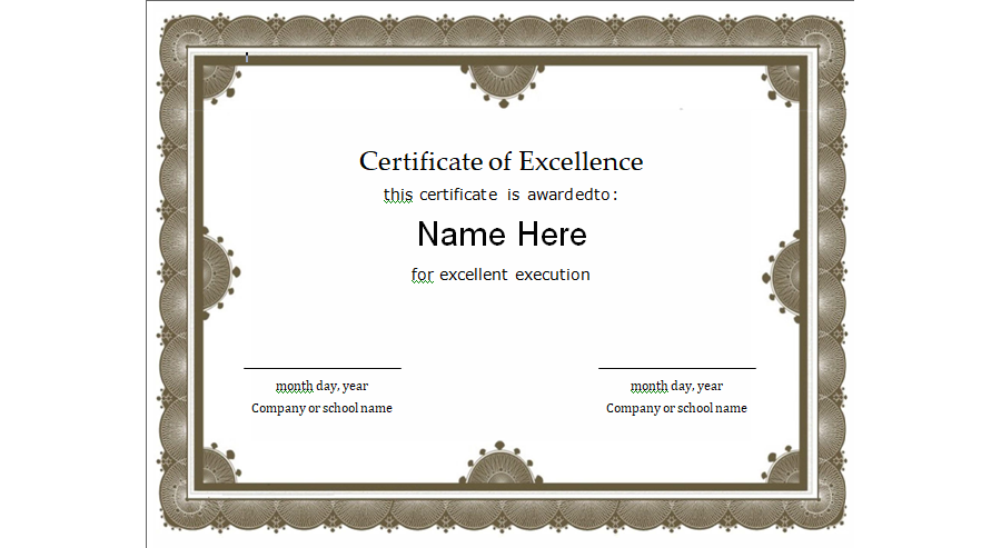 Certificate of Excellence  12