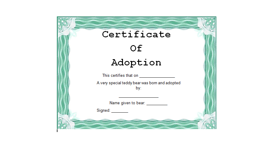 Adoption Certificate Template 09