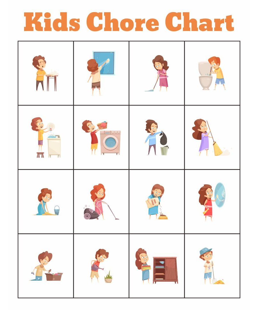 Children Chore Chart Clip Art