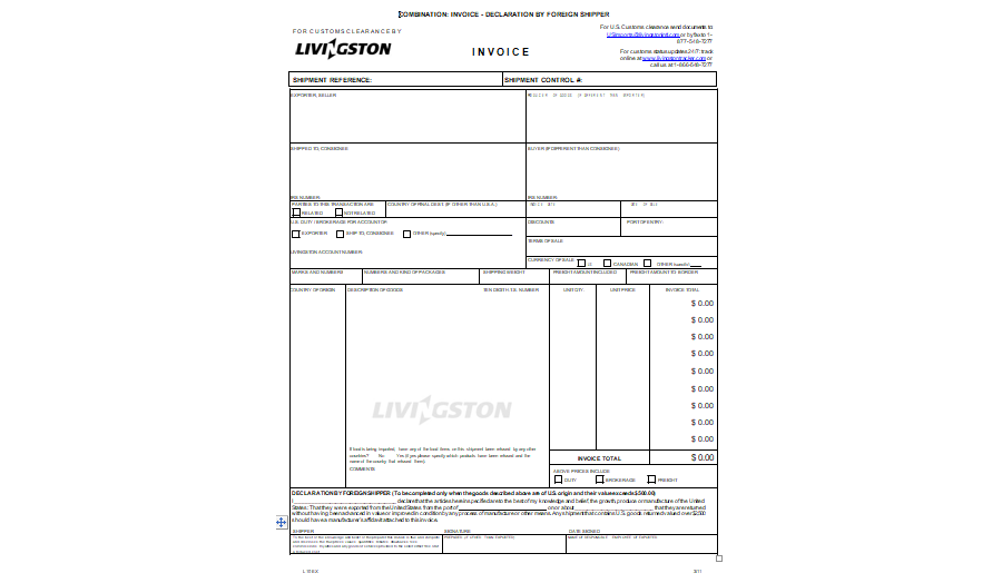 Commercial Invoice Template 06