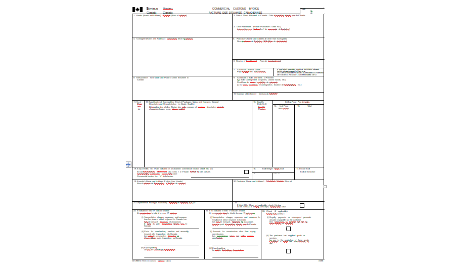 Commercial Invoice Template 09