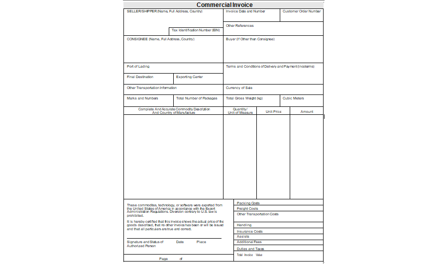 Commercial Invoice Template 14