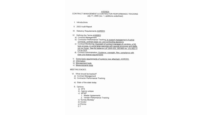 Contract management meeting agenda Template