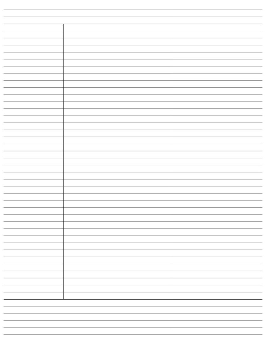 Cornell Printable Lined Notebook Paper