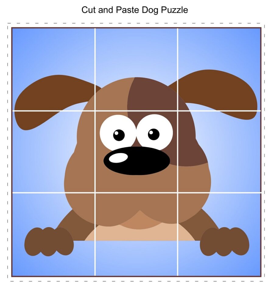 Cut and Paste Dog Puzzle