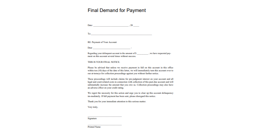 Demand For Payment Letter 01