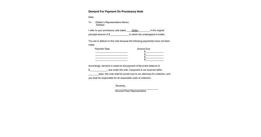 Demand For Payment Letter 20