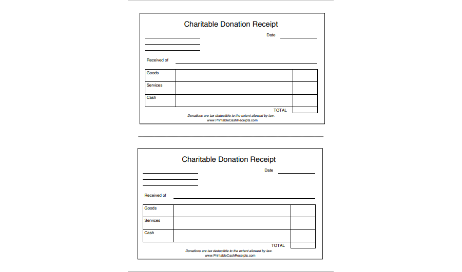 Charitable Donation Receipt DOC