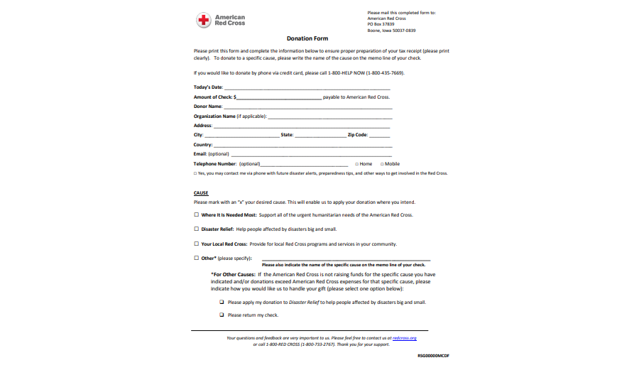 Donation Tax Receipt Form
