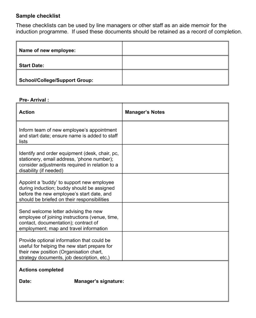 Duties Shift Change Checklist Template