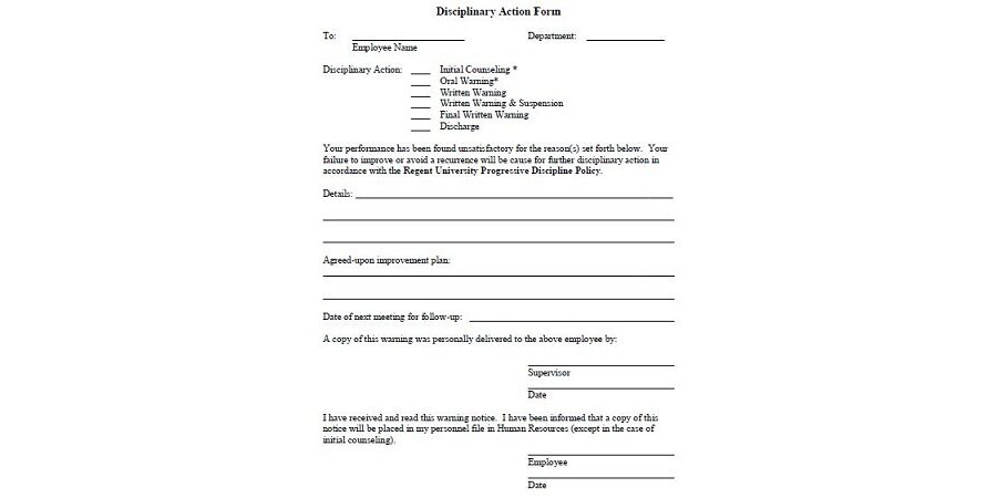 Employee Disciplinary Action Form PDF