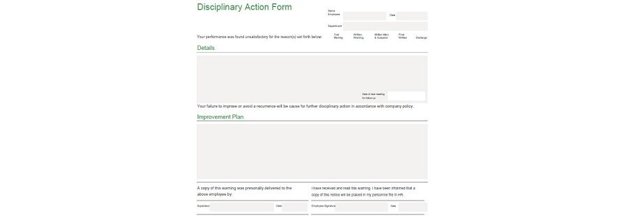 Employee Disciplinary Action Form 08