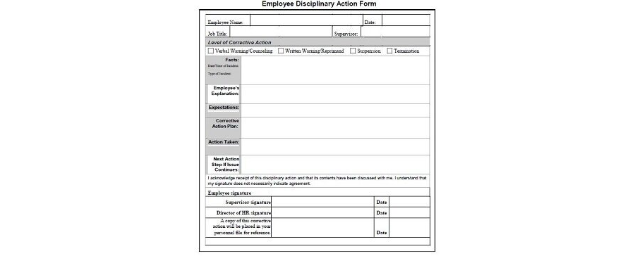 Employee Disciplinary Action Form 09