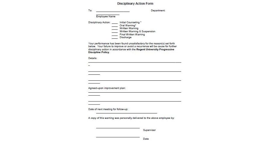 Employee Disciplinary Action Form 14
