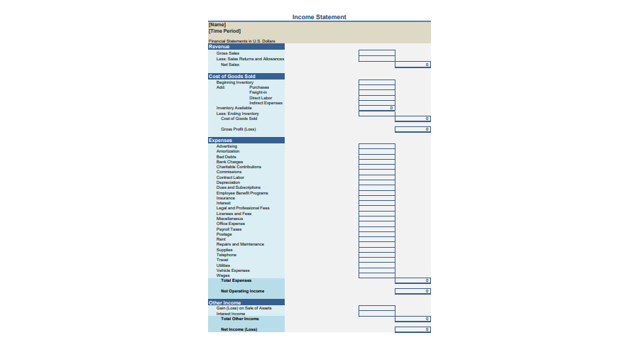 Free Income Statement Templates