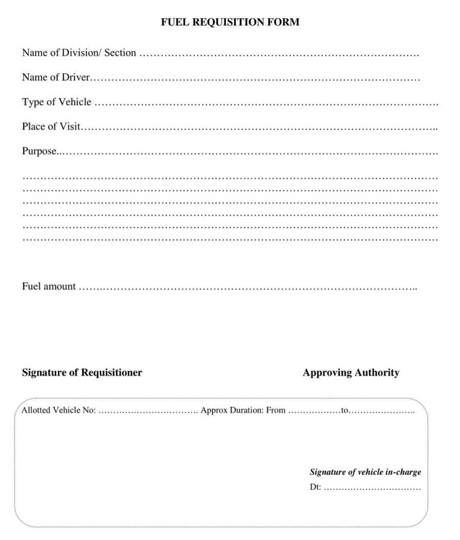 Fuel Payment Requisition Form