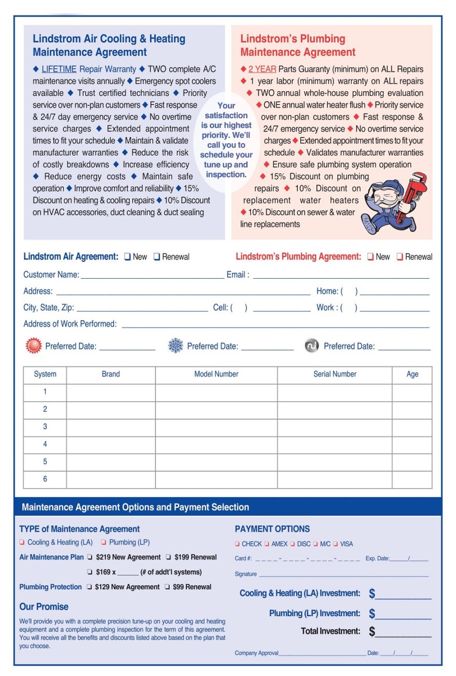 Heating Equipment Plumbing Maintenance Checklist