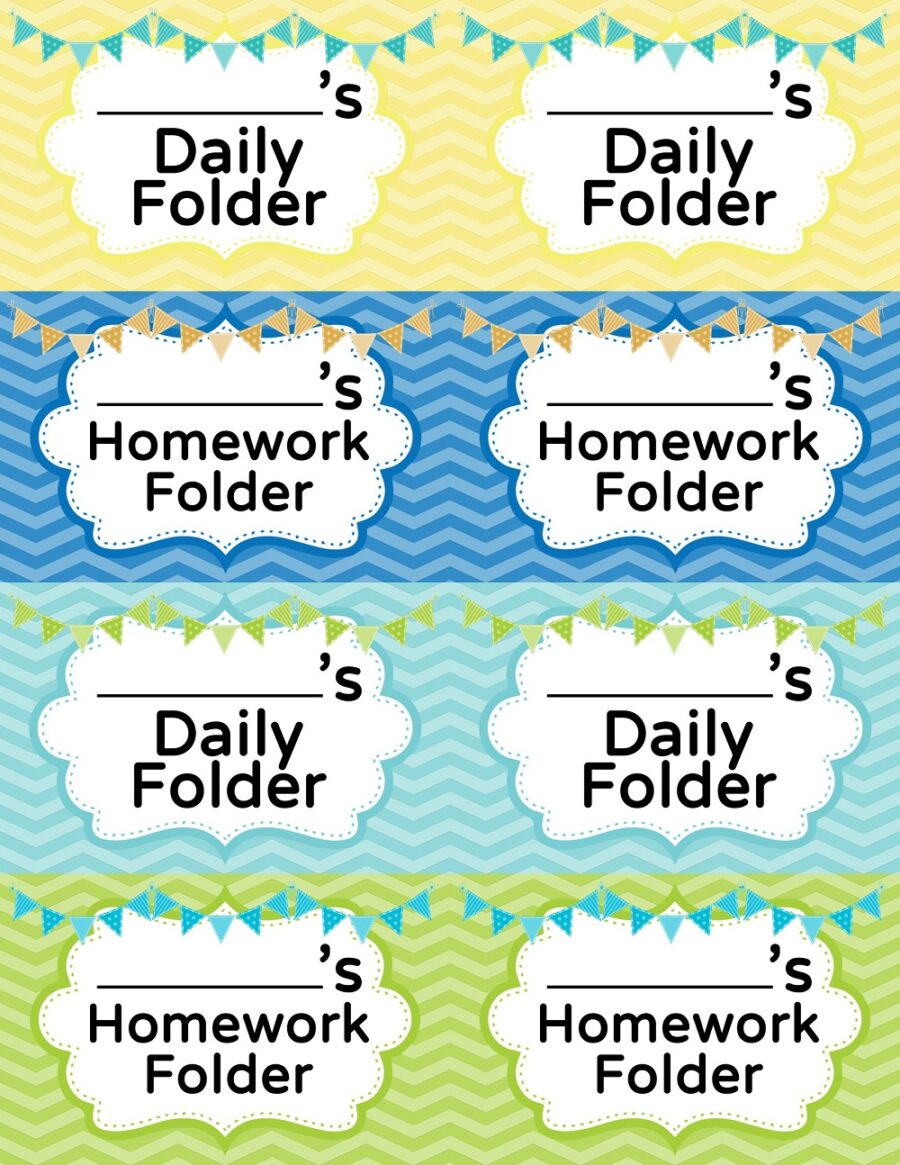 Homework Folder Classroom Label
