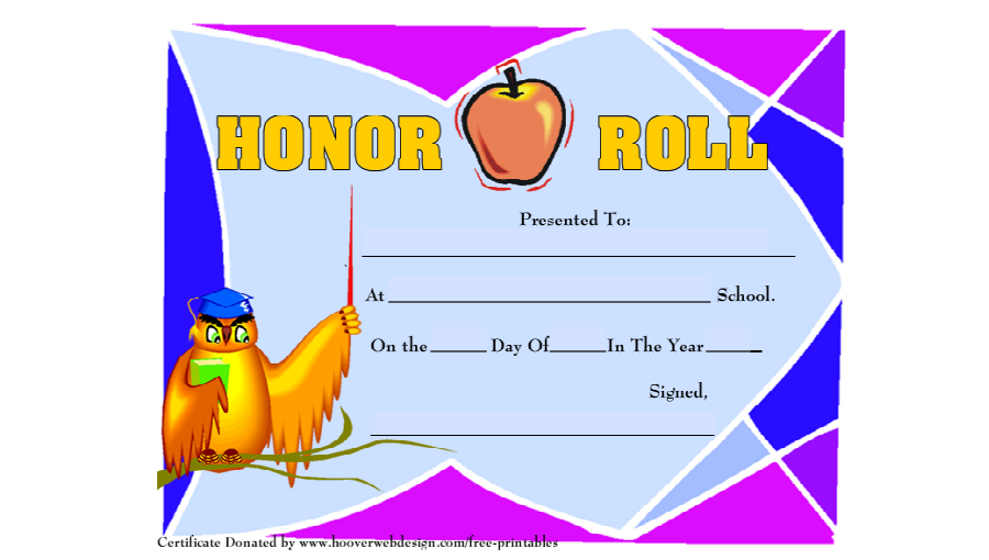 Honor Roll School Certificate