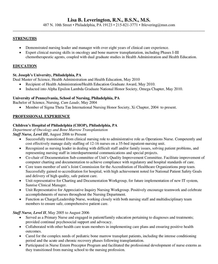 Professional Pediatric Staff Nurse Resume Template