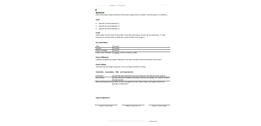 Project Charter Template 04