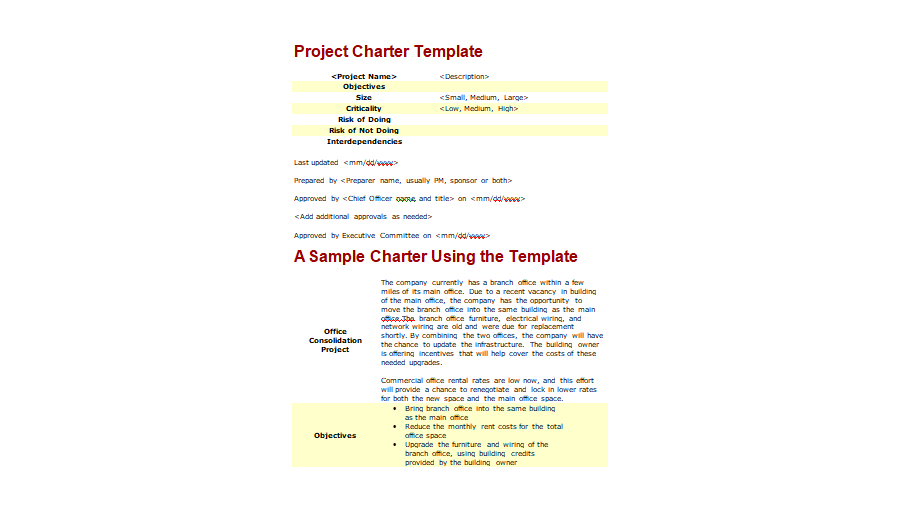 Project Charter Template 06