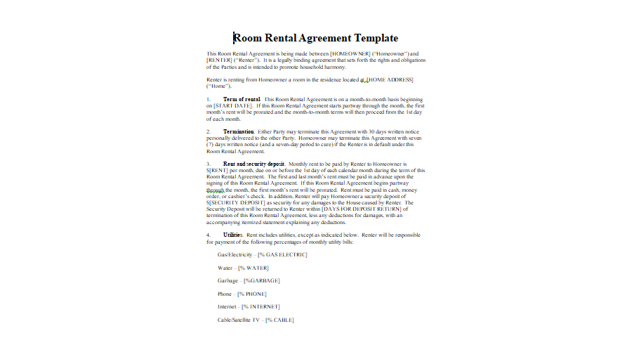 Room Rental Agreements 02