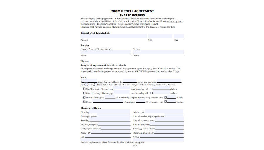 Room Rental Agreements 04