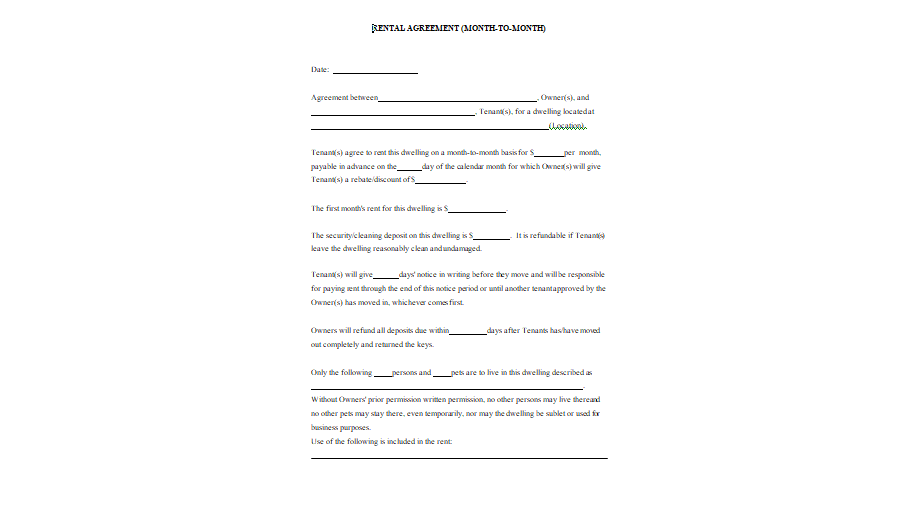 Room Rental Agreements 10
