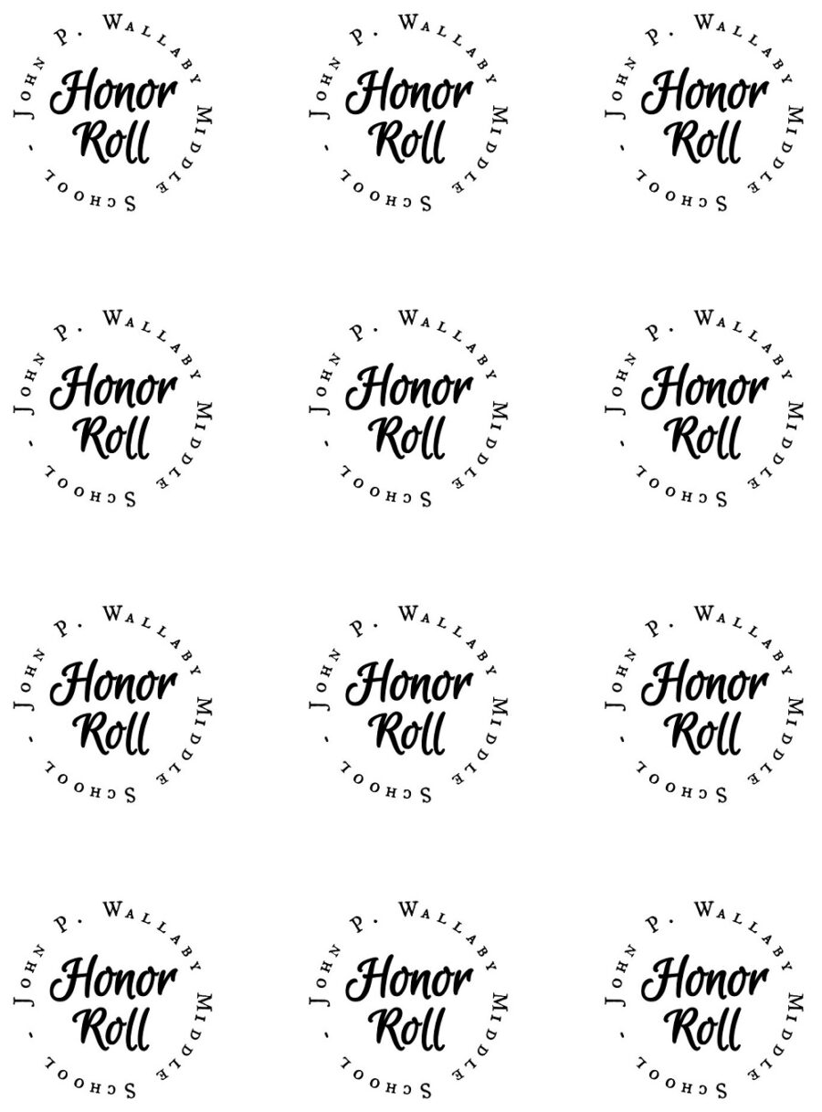 School Honor Roll Certificate Label