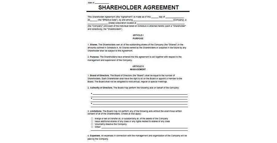 Nominee Shareholder Agreement Template