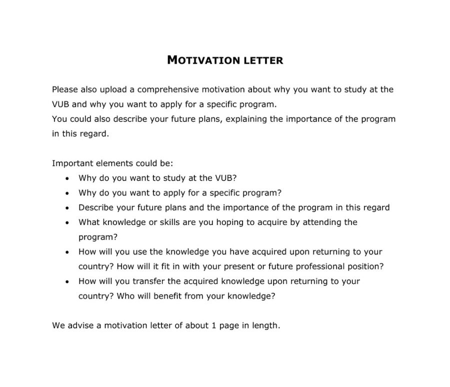 Simple Motivation Letter Template