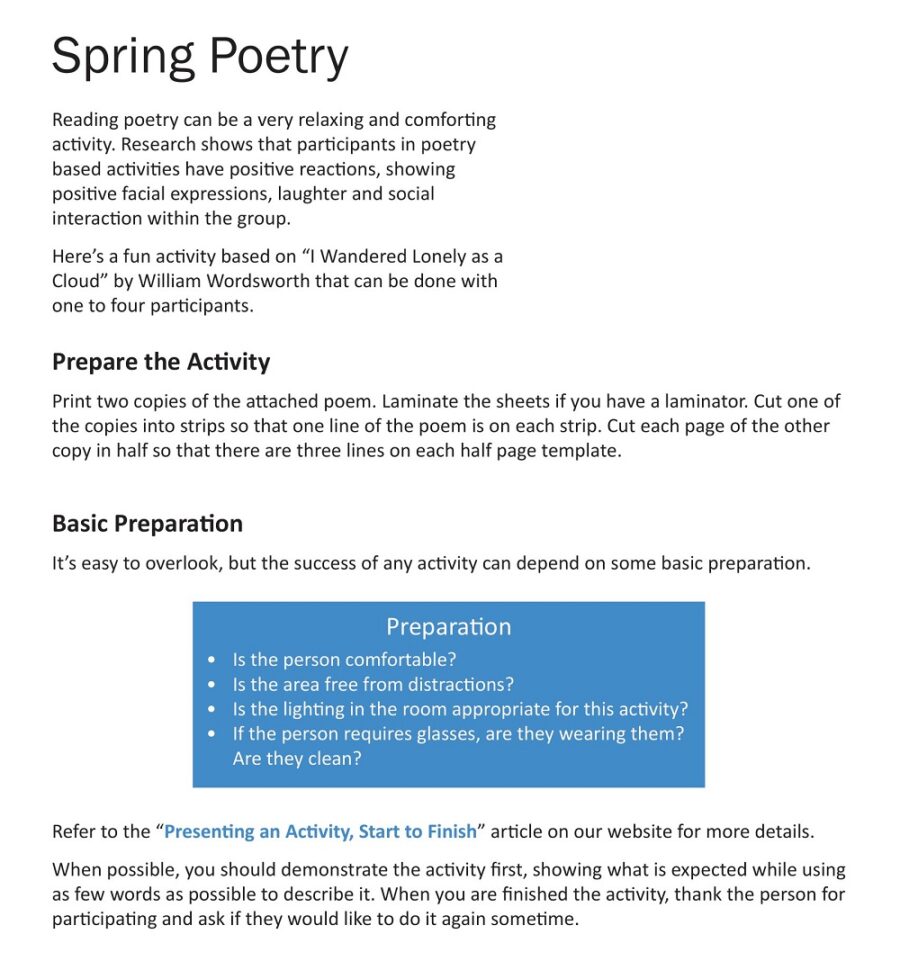 Spring Poetry Activity