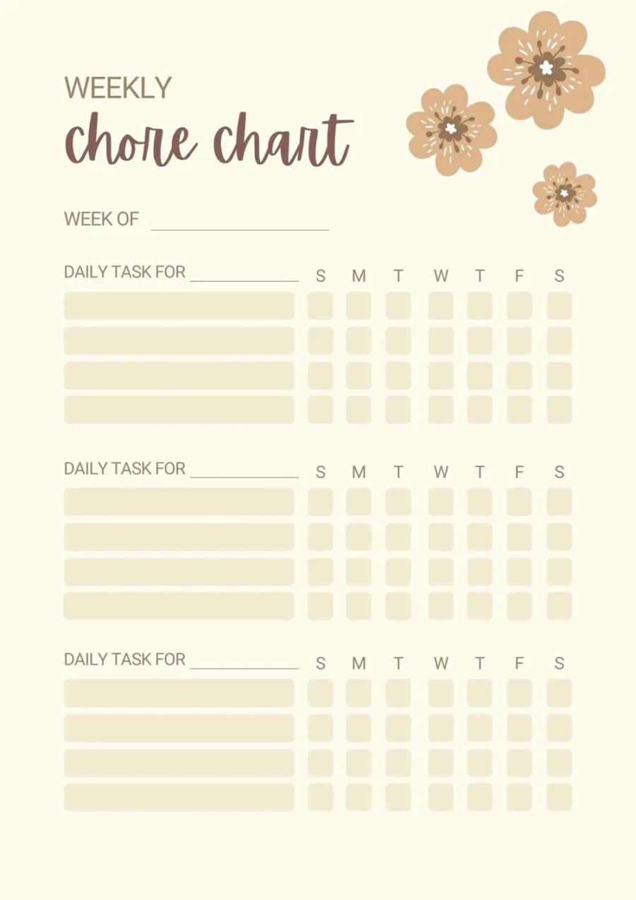 Weekly Chore Chart Template